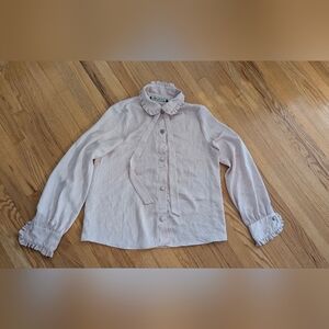 Women's Pink Ruffled Blouse